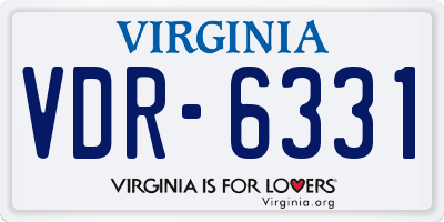 VA license plate VDR6331
