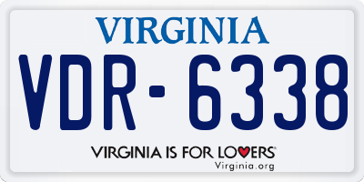VA license plate VDR6338