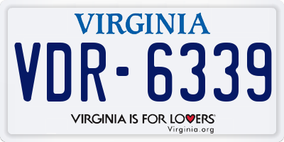VA license plate VDR6339