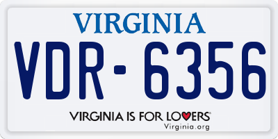 VA license plate VDR6356