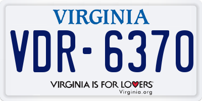 VA license plate VDR6370