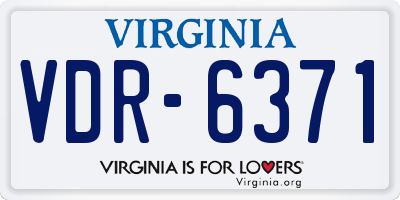 VA license plate VDR6371