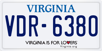 VA license plate VDR6380