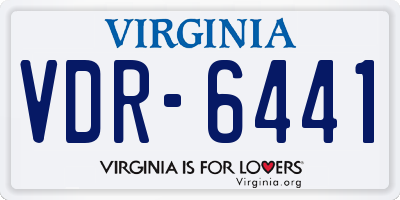 VA license plate VDR6441
