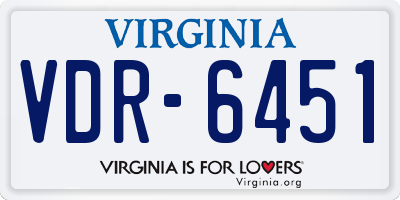 VA license plate VDR6451