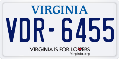 VA license plate VDR6455