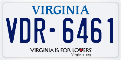 VA license plate VDR6461