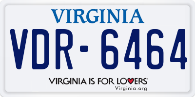 VA license plate VDR6464