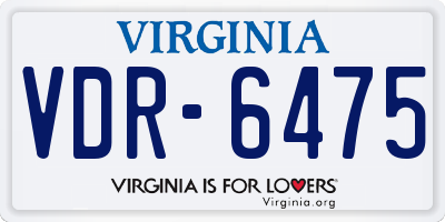 VA license plate VDR6475