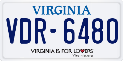 VA license plate VDR6480