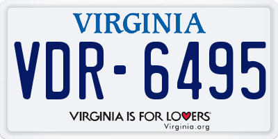 VA license plate VDR6495