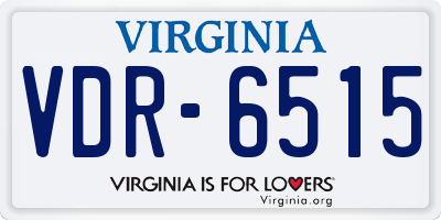 VA license plate VDR6515