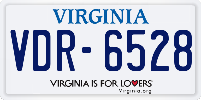 VA license plate VDR6528