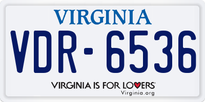 VA license plate VDR6536