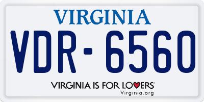 VA license plate VDR6560