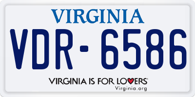 VA license plate VDR6586