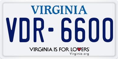 VA license plate VDR6600