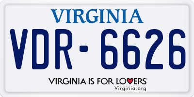 VA license plate VDR6626