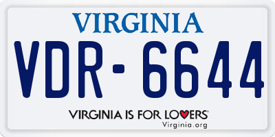 VA license plate VDR6644