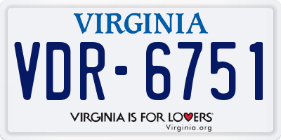 VA license plate VDR6751