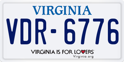 VA license plate VDR6776