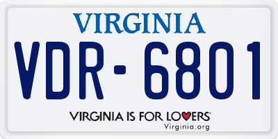 VA license plate VDR6801