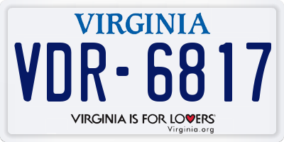 VA license plate VDR6817