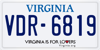 VA license plate VDR6819