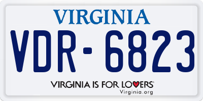 VA license plate VDR6823
