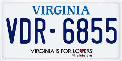 VA license plate VDR6855