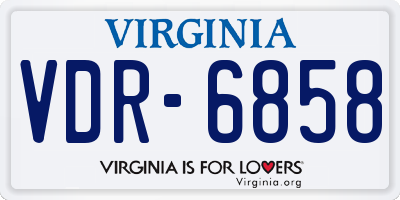 VA license plate VDR6858