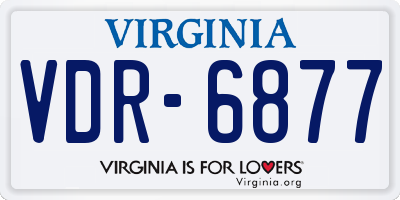 VA license plate VDR6877