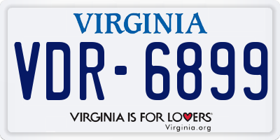 VA license plate VDR6899