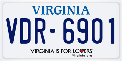 VA license plate VDR6901