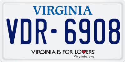VA license plate VDR6908