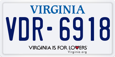 VA license plate VDR6918