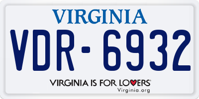 VA license plate VDR6932