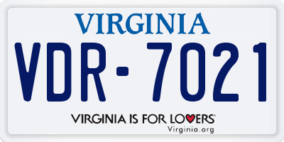 VA license plate VDR7021