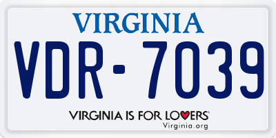 VA license plate VDR7039
