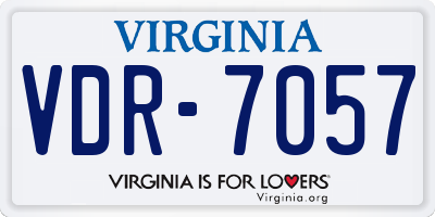 VA license plate VDR7057