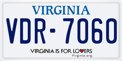 VA license plate VDR7060