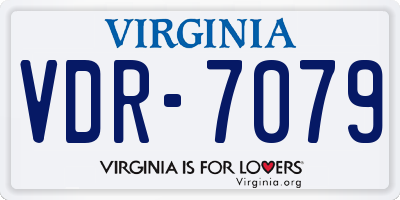 VA license plate VDR7079