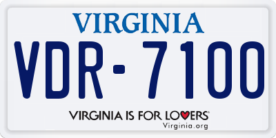 VA license plate VDR7100