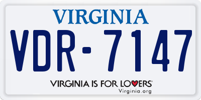 VA license plate VDR7147