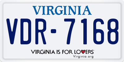 VA license plate VDR7168