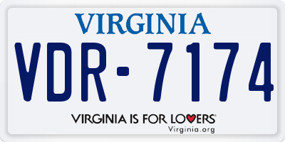 VA license plate VDR7174