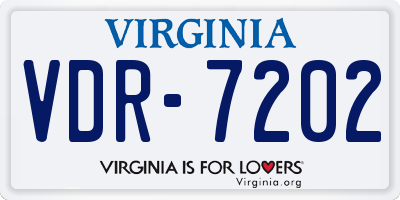 VA license plate VDR7202
