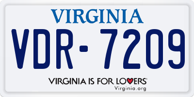 VA license plate VDR7209