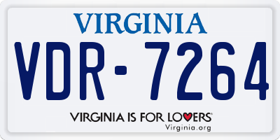 VA license plate VDR7264