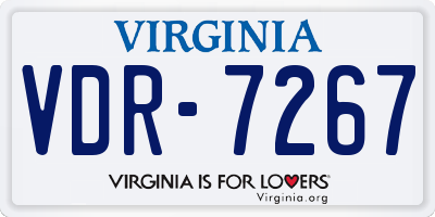 VA license plate VDR7267